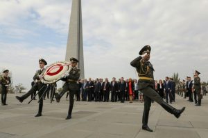 French President Emmanuel Macron attended a ceremony at the Armenian Genocide Memorial in Yerevan last year (AFP/ MANILA BULLETIN)