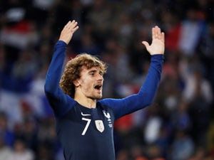 Antoine Griezmann célèbre le pointage pour la France le 2 juin 2019