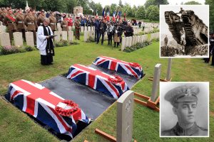 Trois soldats britanniques tués au cours de la Première Guerre mondiale sont finalement enterrés en France plus de 100 ans après leur mort