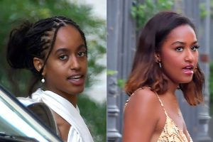 Malia and Sasha Obama, france