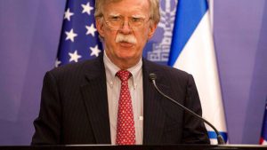 U.S. National Security Advisor John Bolton gives statements to media in Jerusalem, Sunday, June 23, 2019.