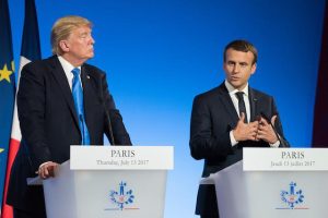 The French parliament approved a levy on the sales of large internet firms. France’s president, Emmanuel Macron, has two weeks to sign the bill. Donald Trump ordered an inquiry into whether or not the measure “unfairly targets American companies.” Library picture: Donald Trump and Emmanuel Macron are seen during a press conference at the Élysée Palace in Paris, 13 July 2017. Photo: Shutterstock.com